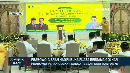 Hadir Bersama Gibran, Prabowo: Peran Golkar Sangat Besar saat Kampanye