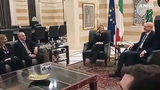 Libano, Meloni ricevuta dal premier uscente Miqati
