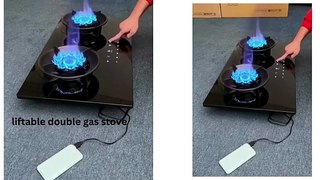 liftable double gas stove touch screen
