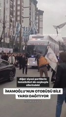 Ekrem İmamoğlu'nun seçim otobüsünden 'rabia' işareti yapanlara akaryakıt fiyatlarını hatırlatarak cevap verildi