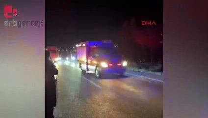 Azot yüklü tanker şarampole devrilip patladı, sürücü öldü