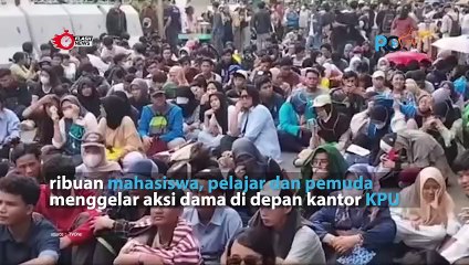 Aksi Damai Ribuan Mahasiswa di Depan Kantor KPU, Ini Tuntutannya