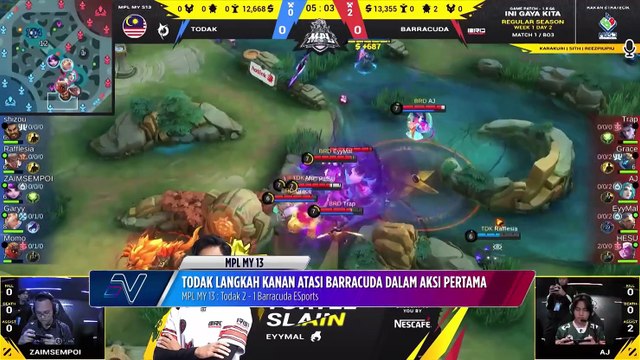 TODAK langkah kanan atasi Barracuda dalam aksi pembukaan MPL MY S13