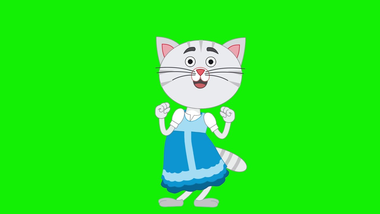 Cat Dancing - Cartoon Animation Green Screen FREE Copyright - AGS
