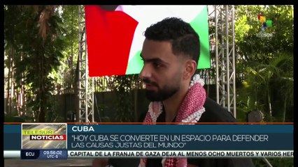 Cubanos realizan actividades por el día de la tierra Palestina
