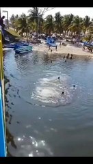 Captan a turistas bañándose en zona donde desembocan aguas residuales en Tela