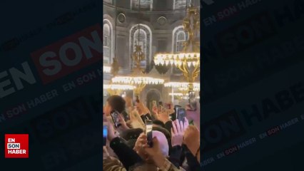 Cumhurbaşkanı Erdoğan Murat Kurum ile birlikte Ayasofya Camii'nde