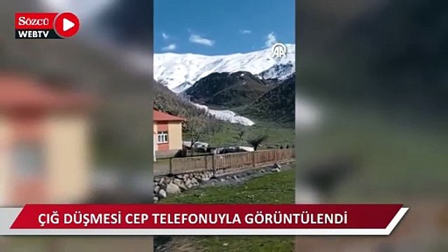 Uludere ilçesinde çığ düşmesi cep telefonuyla görüntülendi