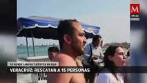 En Veracruz, rescatan 15 turistas después de que su lancha se volcara