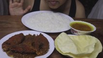 EATING MASALA FISH, PAPPAD FRY, DAL, WHITE RICE | MUKBANG | EATING SHOW