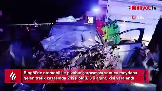 Bingöl’de otomobil ile kamyonet kafa kafaya çarpıştı: 2 ölü, 5 yaralı