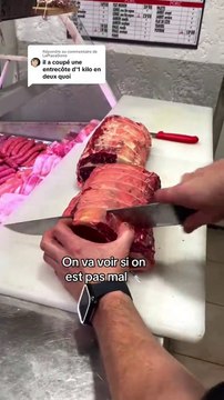 Couper un morceau de viande de 500 grammes pile