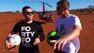 CATCHING SOCCER BALLS from a HELICOPTER at 1000ft!