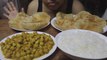EATING POORI, WHITE RICE, CHANA MASALA  | MUKBANG | EATING SHOW | ASMR EATING
