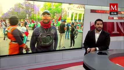 Personas que apoyan a Palestina se movilizan en la Ciudad de México