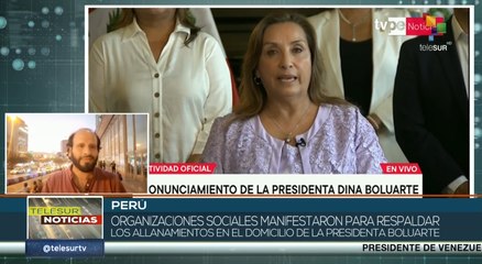 En Perú organizaciones sociales apoyaron allanamientos al domicilio de la presidenta Boluarte