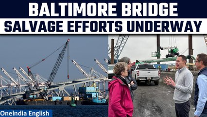 Baltimore Bridge Rescue Update: Salvage Crews Trying to Lift the First Collapsed Piece|Oneindia News