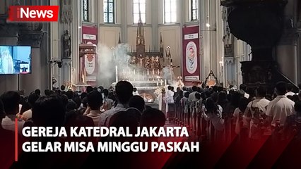Ratusan Jemaat Misa Minggu Paskah Mulai Memasuki Gereja Katedral Jakarta