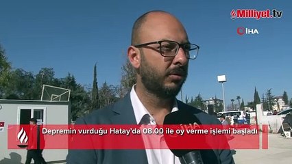 Depremin vurduğu Hatay'da seçmenler konteynerlerde oy kullandı