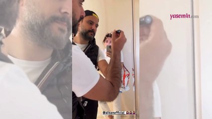 Alişan aynaya ruj sürerek eşi Buse Varol'u kızdırdı! "Çocuk gibi"