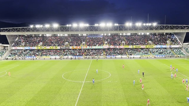 Cliftonville fans celebrate reaching the Irish Cup final