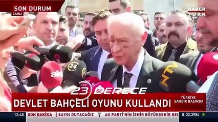 Devlet Bahçeli, ''yüzü mosmor'' biçimde oyunu kullandı