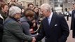 King Charles shakes hands and chats with well-wishers as he leaves Windsor Castle