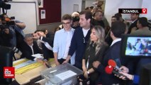 Ekrem İmamoğlu oy kullanırken Halk TV ve NOW TV muhabirleri kavga etti