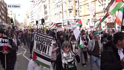 Pro-Palestine protest march gets underway in London