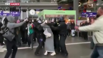 Alman polisinden Filistin destekçilerine sert müdahale