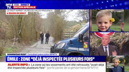 Disparition d'Émile: "Il y a cette possibilité que ces ossements aient été amenés soit par une personne soit par un animal" explique la porte-parole de la Gendarmerie nationale