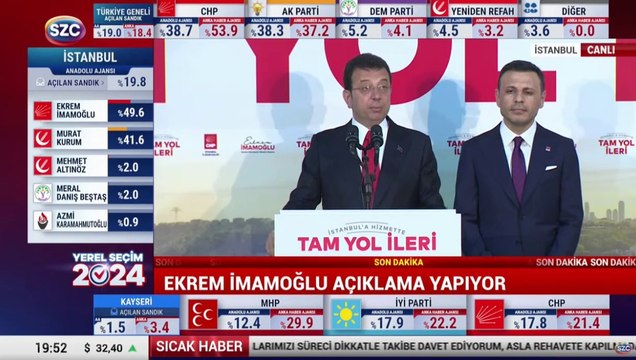 Ekrem İmamoğlu: Şu anki fotoğraf bizi memnun ediyor