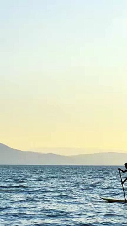 Rowing a canoe