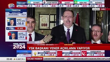 YSK Başkanı: Sonuçlar tüm siyasi partilere hayırlı olsun