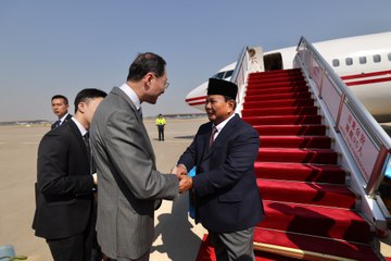 Momen Kedatangan Prabowo di Beijing China