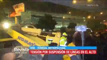 Enfrentamientos en la terminal Metropolitana de El Alto por suspensión de líneas de transporte que estacionan en la calle