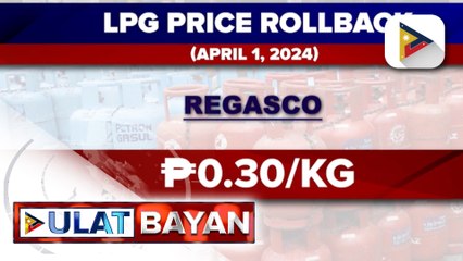 Bawas-presyo sa LPG, epektibo ngayong araw