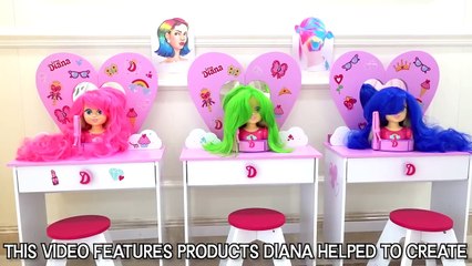 Diana pretends to have her own beauty salon with New kids makeup kits!
