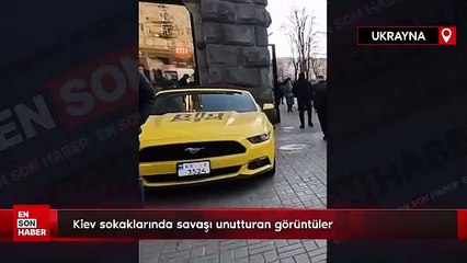 Kiev sokaklarında savaşı unutturan görüntüler
