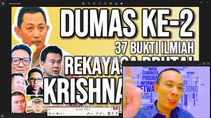 DUMAS KE-2: 37 BUKTI ILMIAH REKAYASA BRUTAL VIDEO CCTV JESSICA WONGSO, TERLAPOR KRISHNA MURTI