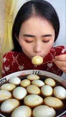 Mukbang Eating Cooked Eggs In Sauce