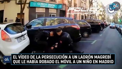El vídeo de la persecución a un ladrón magrebí que le había robado el móvil a un niño en Madrid