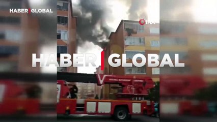 İzolasyon çalışması yapılan apartmanda yangın! Kısa sürede büyüdü