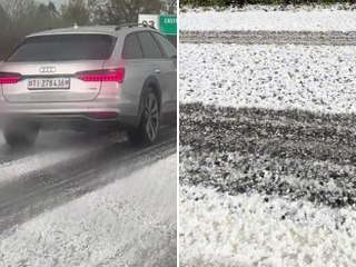 Télécharger la video: Grandinata sul Lago Maggiore: strade imbiancate e traffico a rilento