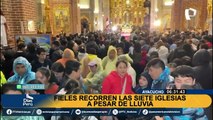 ¡Ni la lluvia los detuvo! Devotos en Ayacucho abarrotaron las iglesias para escuchar misa de Semana Santa
