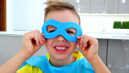 Vlad and Niki ride on superhero cars and save baby Chris