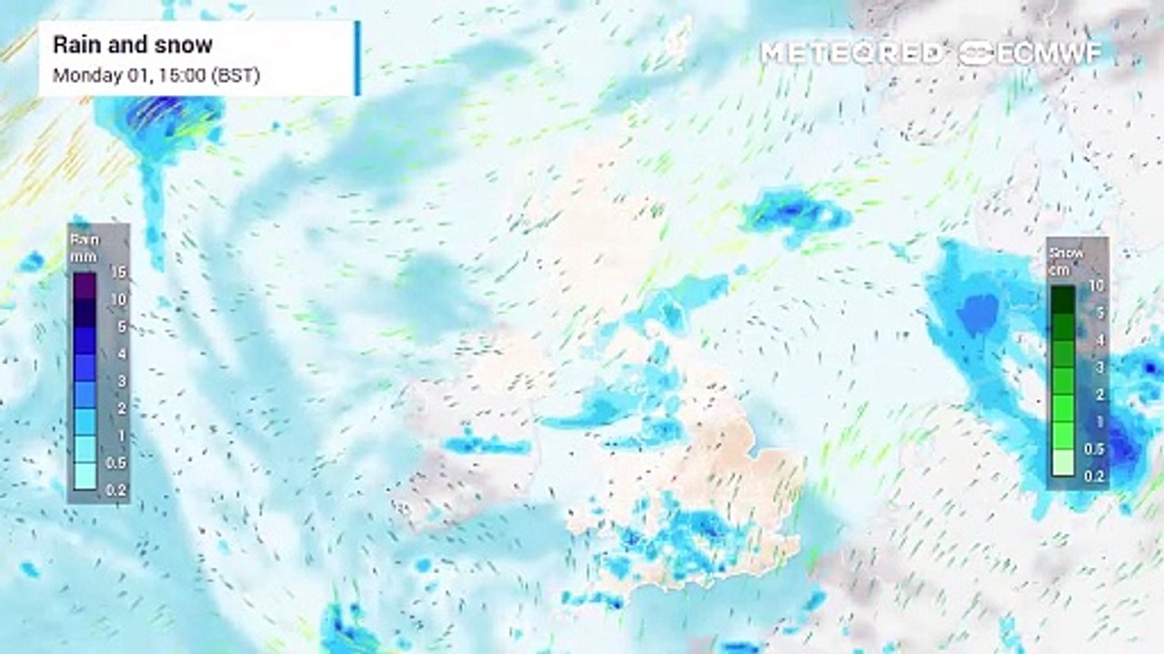 Rain forecast for the UK