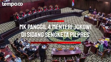 MK Panggil 4 Menteri Jokowi di Sidang Sengketa Pilpres, TPN: Ini Suatu Kemajuan
