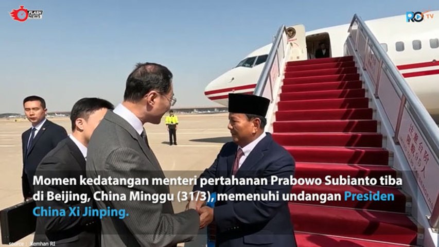 Momen Kedatangan Prabowo di Beijing China