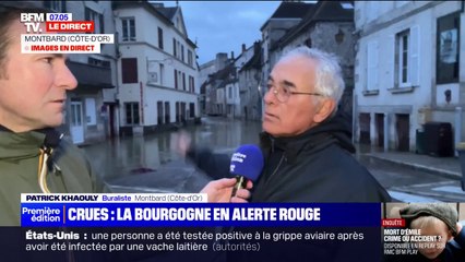 Côte-d'Or: la décrue s'amorce à Montbard, le niveau de l'eau baisse dans les rues